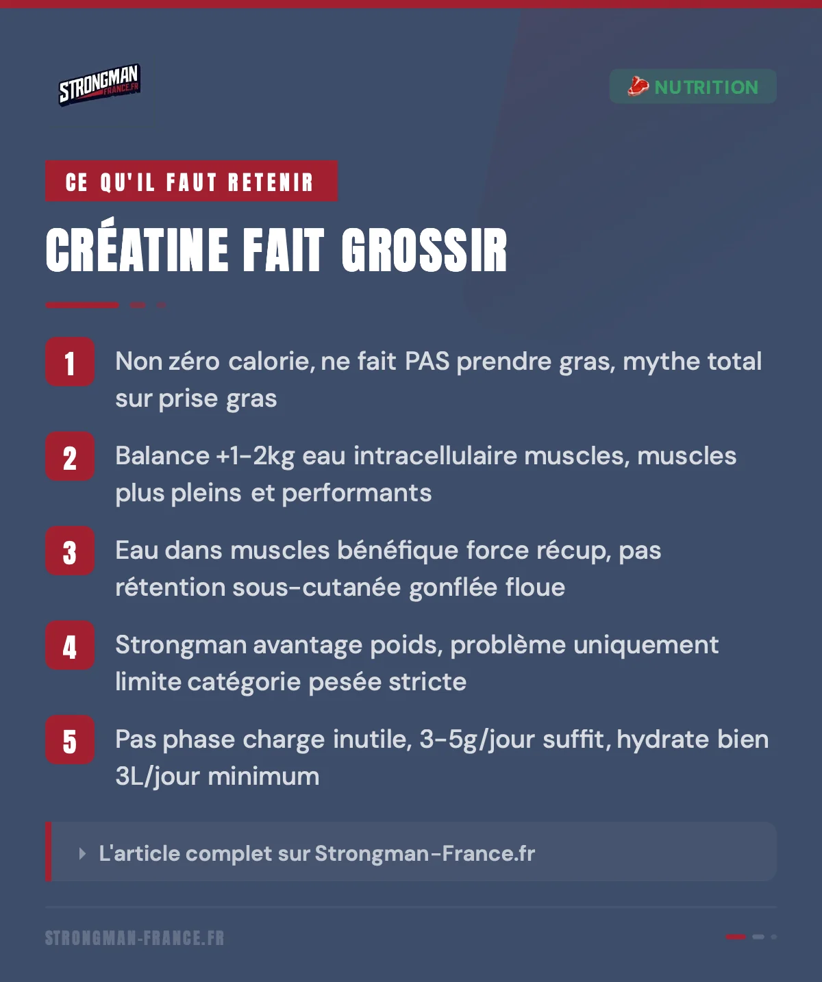 infographie pour savoir si la créatine fait grossir