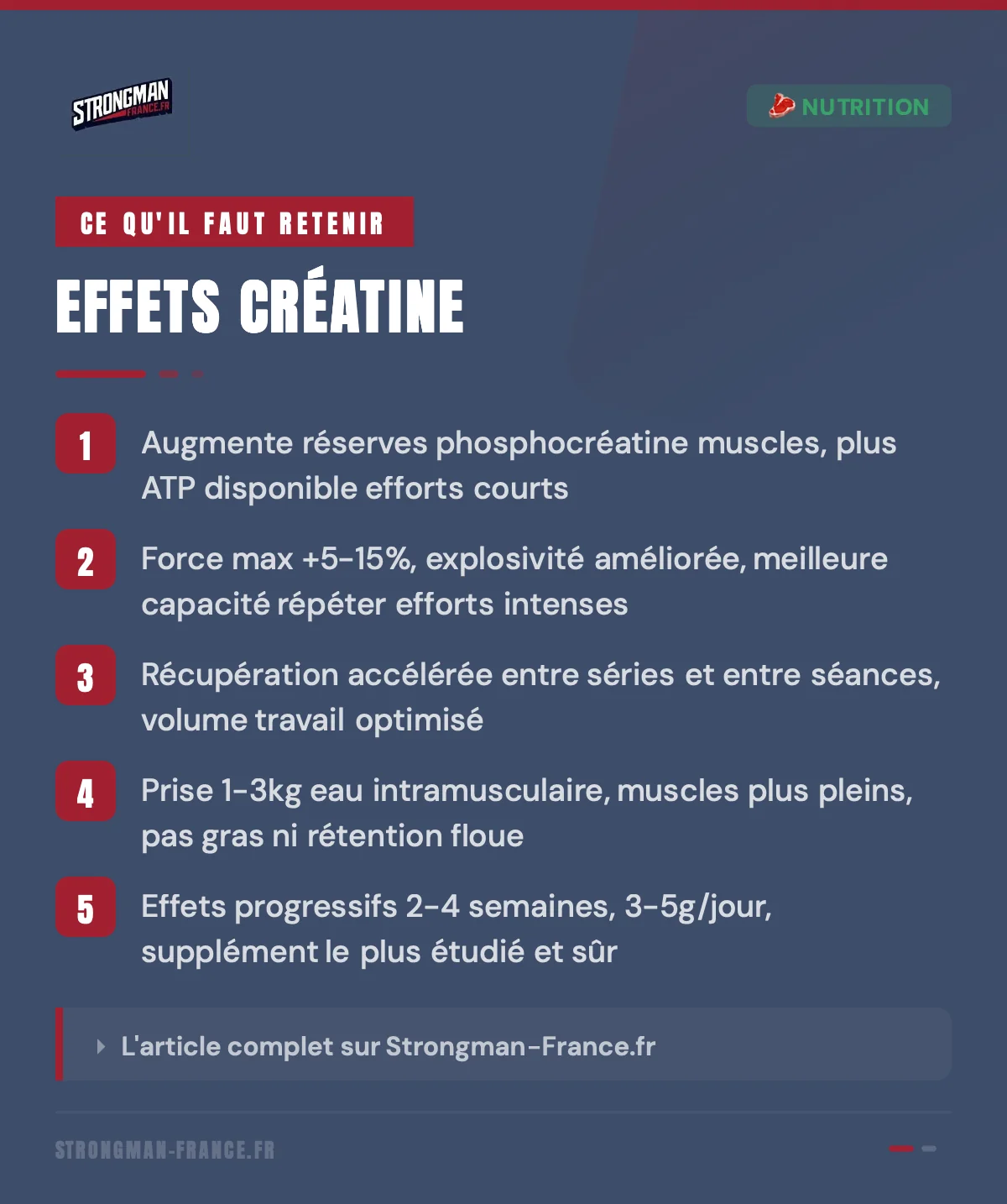 les effets de la creatine