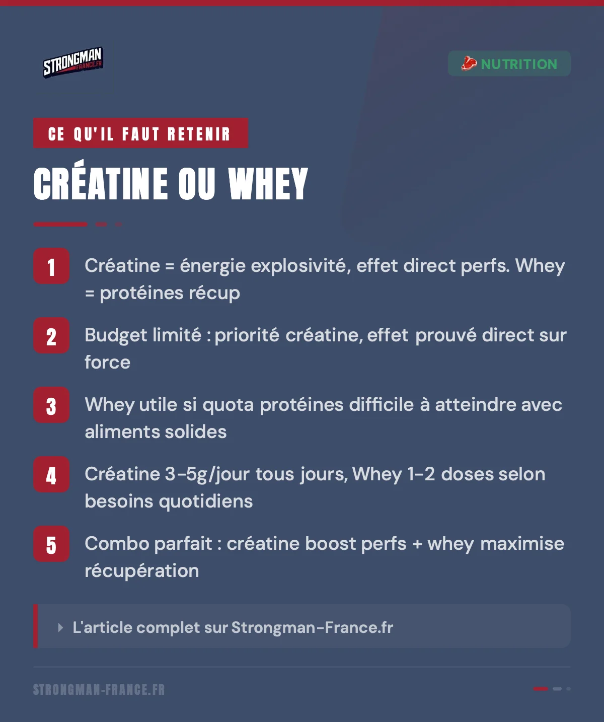 creatine ou whey, que devez vous choisir 